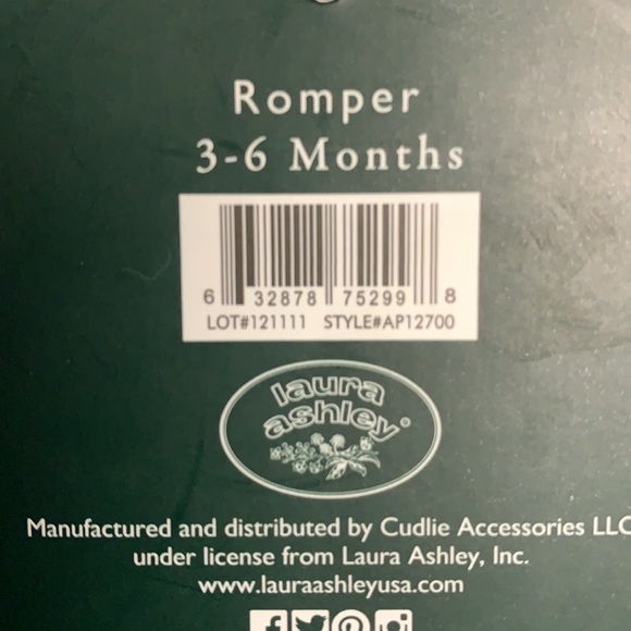 Laura Ashley Romper 3-6 mints floral - Picture 6 of 6